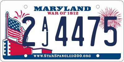MD license plate 2AJ4475