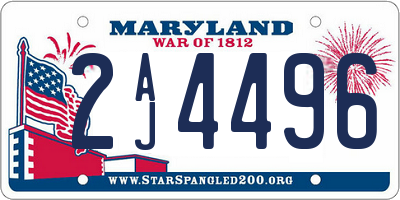 MD license plate 2AJ4496