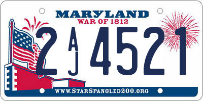 MD license plate 2AJ4521