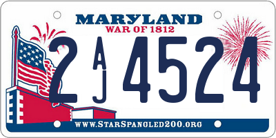 MD license plate 2AJ4524