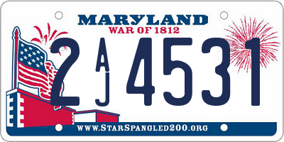 MD license plate 2AJ4531