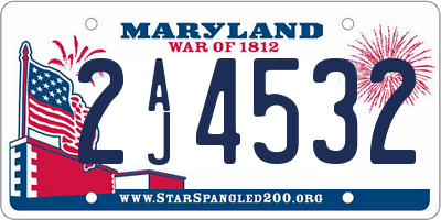 MD license plate 2AJ4532