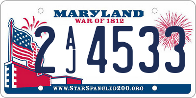 MD license plate 2AJ4533