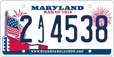 MD license plate 2AJ4538