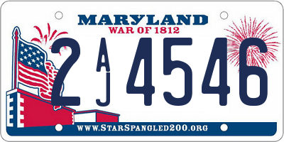 MD license plate 2AJ4546