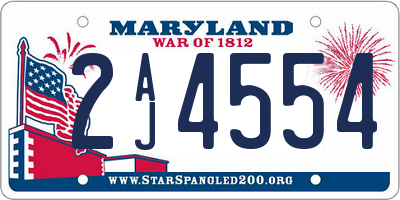 MD license plate 2AJ4554
