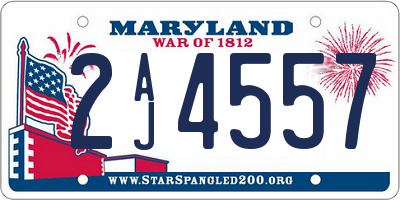 MD license plate 2AJ4557