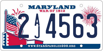 MD license plate 2AJ4563