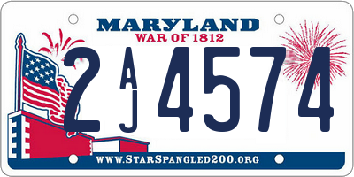 MD license plate 2AJ4574