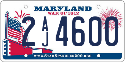 MD license plate 2AJ4600