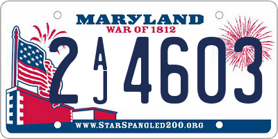 MD license plate 2AJ4603