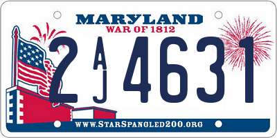 MD license plate 2AJ4631