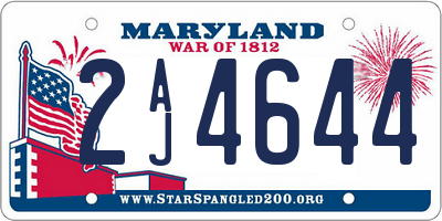 MD license plate 2AJ4644