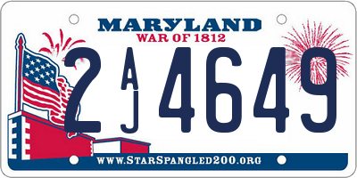 MD license plate 2AJ4649