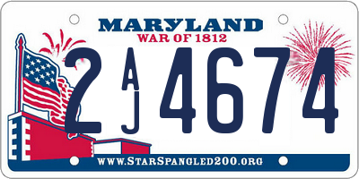 MD license plate 2AJ4674