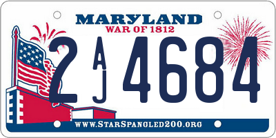 MD license plate 2AJ4684