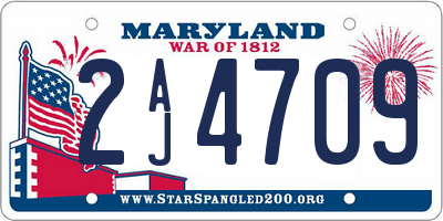 MD license plate 2AJ4709