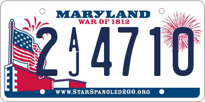 MD license plate 2AJ4710