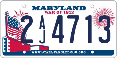 MD license plate 2AJ4713