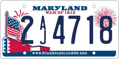 MD license plate 2AJ4718