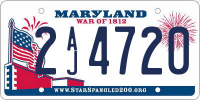 MD license plate 2AJ4720