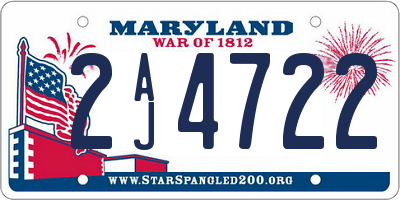 MD license plate 2AJ4722