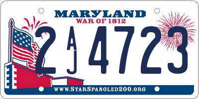 MD license plate 2AJ4723