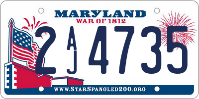 MD license plate 2AJ4735