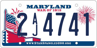 MD license plate 2AJ4741