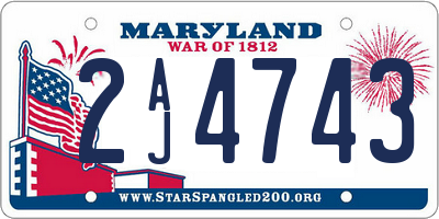 MD license plate 2AJ4743