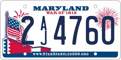 MD license plate 2AJ4760
