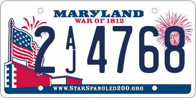 MD license plate 2AJ4768