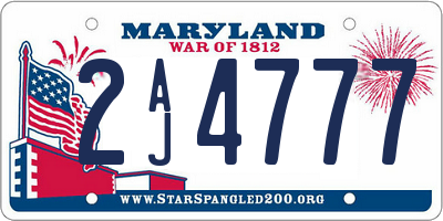 MD license plate 2AJ4777