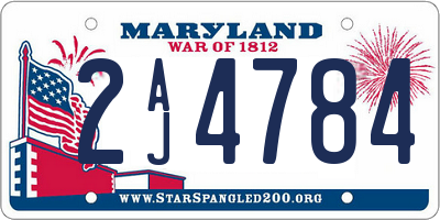 MD license plate 2AJ4784
