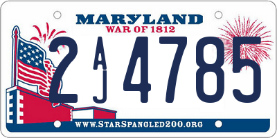 MD license plate 2AJ4785