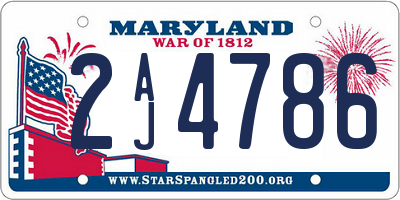MD license plate 2AJ4786