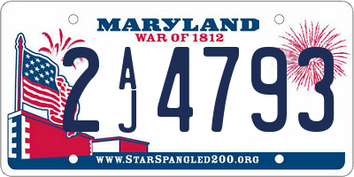 MD license plate 2AJ4793
