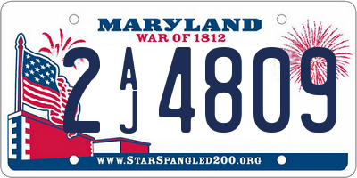 MD license plate 2AJ4809