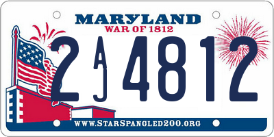 MD license plate 2AJ4812