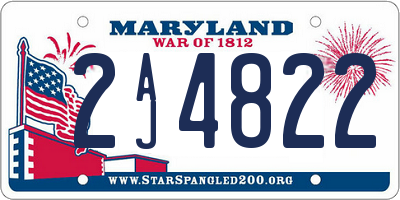 MD license plate 2AJ4822