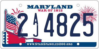 MD license plate 2AJ4825