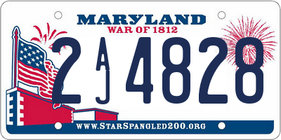 MD license plate 2AJ4828