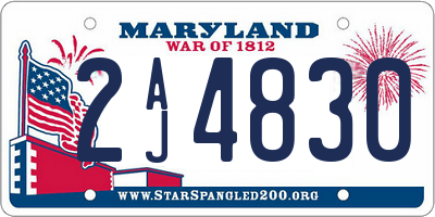 MD license plate 2AJ4830