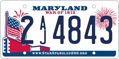 MD license plate 2AJ4843