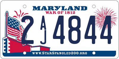 MD license plate 2AJ4844
