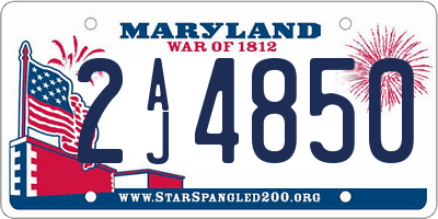 MD license plate 2AJ4850