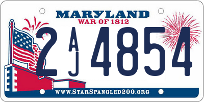 MD license plate 2AJ4854