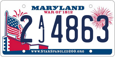 MD license plate 2AJ4863