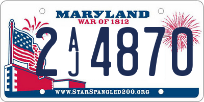 MD license plate 2AJ4870