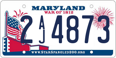 MD license plate 2AJ4873